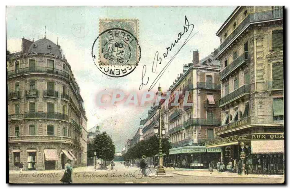 Grenoble — O boulevard Gambetta — editor Aqua-Photo, L.V.X. CH - Frente