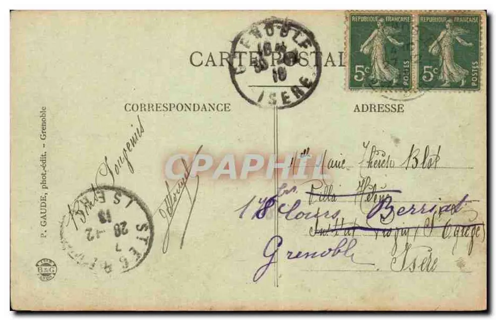 Grenoble — Santa Maria d'En Haut — P. GAUDE, fotógrafo-editor - Verso