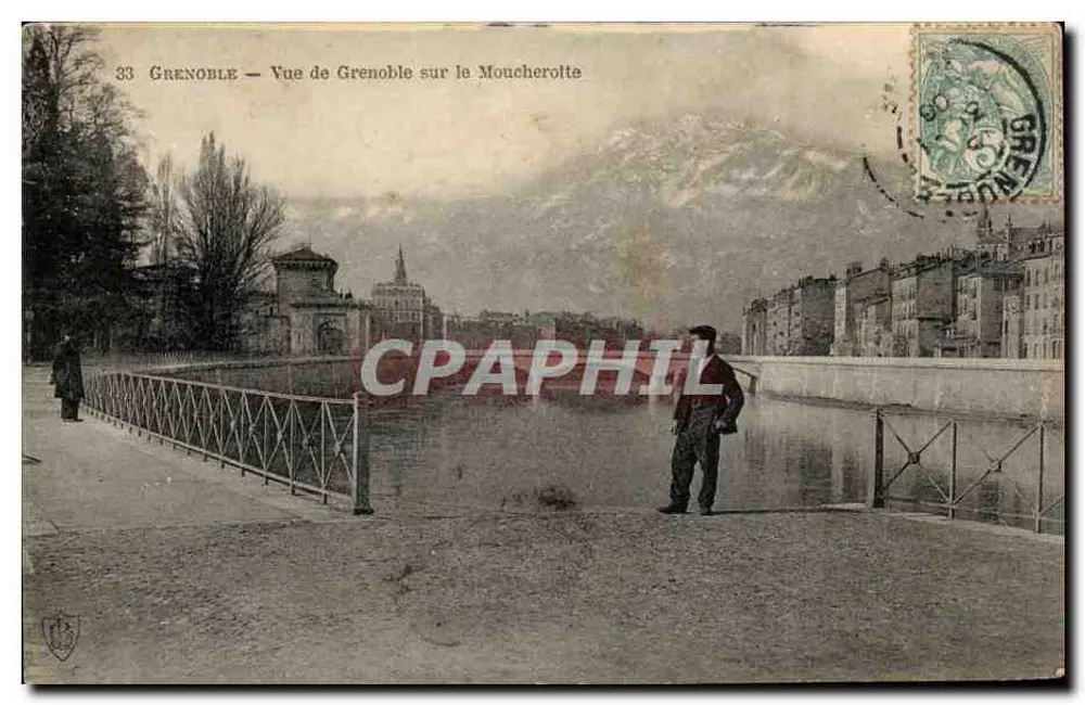Grenoble — Blick auf Grenoble von der Mouche Roitte-Brücke - Vorderseite