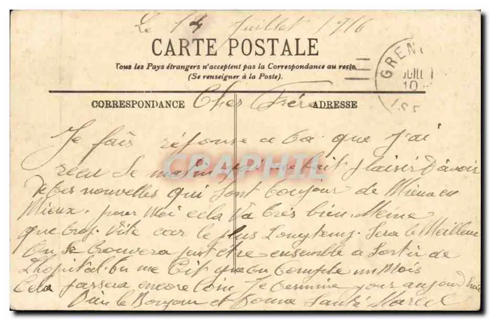 Grenoble — Der Hängebrücke und die Alpen — LL. n° 514 - Rückseite