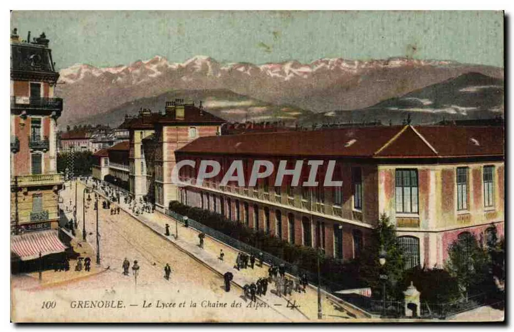 Grenoble — Das Gymnasium und die Kette der Alpen — Silvès, n°100 - Vorderseite