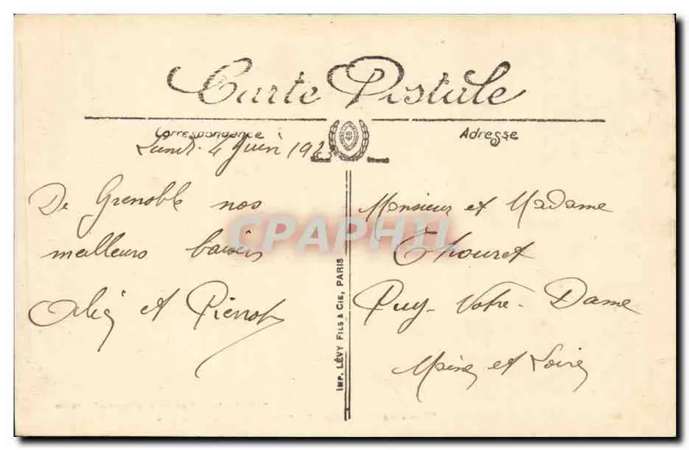 Grenoble — Avenue Alsace-Lorraine und die Alpen — Edit. Barlet, 33, Avenue d'Alsace-Lorraine - Rückseite