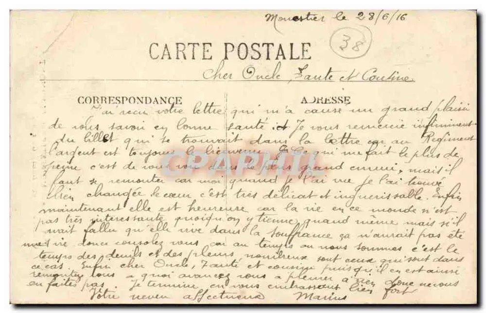Monestier-de-Clermont — Grand'Rue und Champ de Foire — Verlag E.R. Nr. 1648 - Rückseite