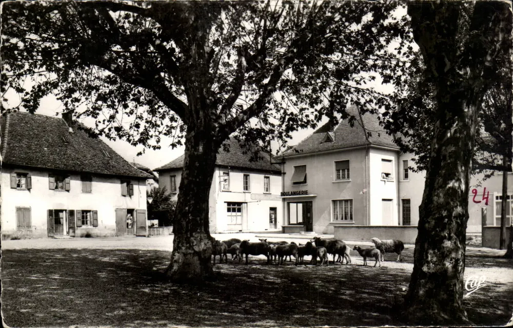Saint-André-le-Gaz — A Praça da Igreja — Réal-Photo - Frente