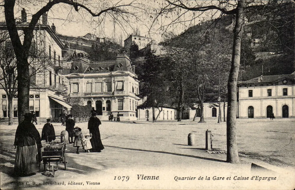 Quartier da Estação e Caixa de Economia — Viena — editor Blanchard, n° 1079 - Frente