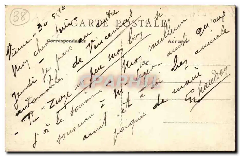 Vienne (Isère) - O Castelo da Bátie — B. F., Paris - Verso