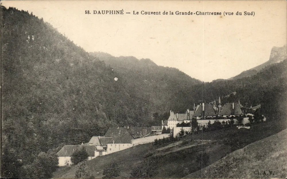 Dauphiné — Das Kloster der Grande-Chartreuse (Aussicht von Süden) — C.A.V. n°58 - Vorderseite