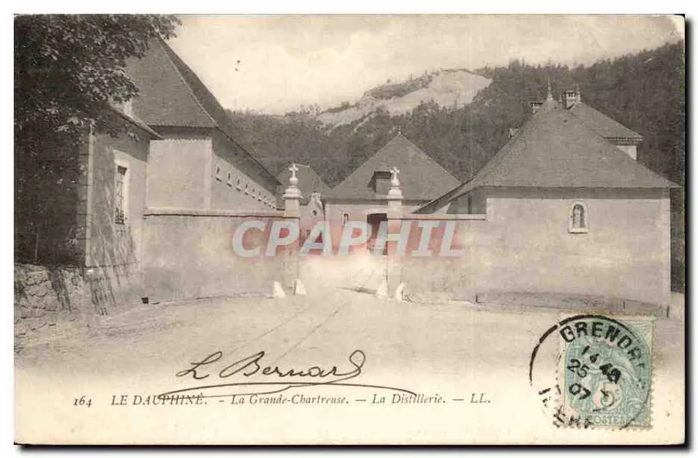 Das Dauphiné - La Grande-Chartreuse - Die Destillerie — L. Bernard, n°164 - Vorderseite