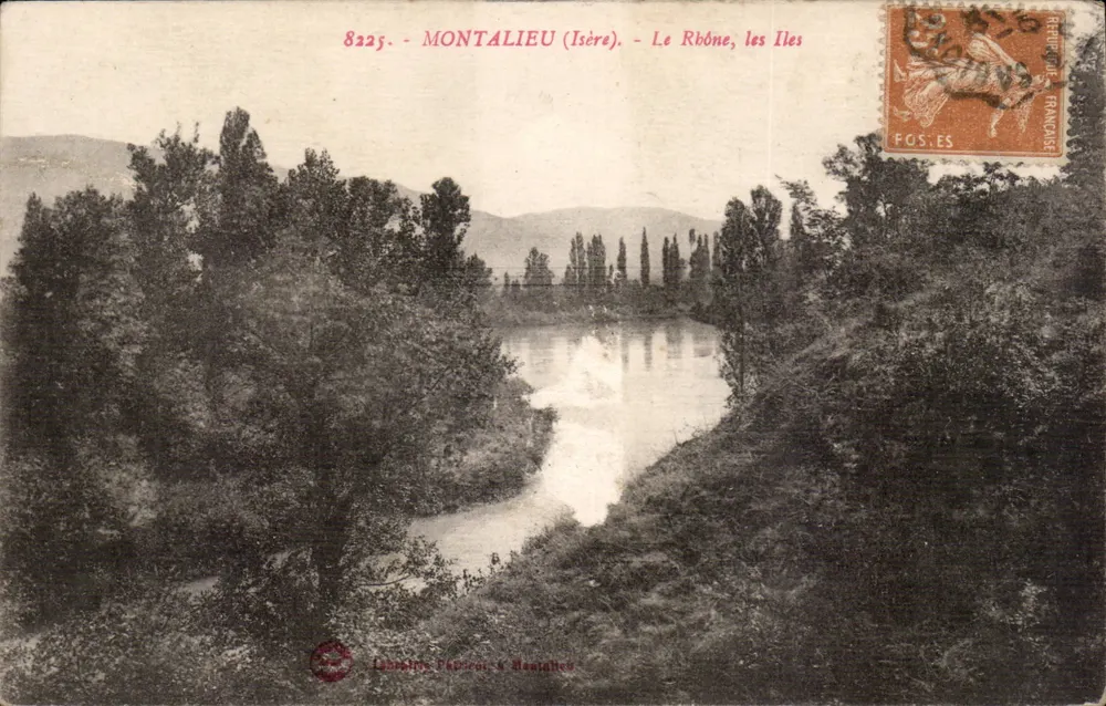 Montalieu (Isère) — O Rbône, as Ilhas — Lahrairie Pardou & Bazatiques, n°8225 - Frente