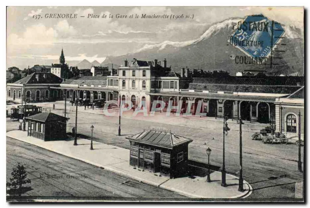 Grenoble — Platz der Station und der Moucherolle (1906 m.) — C. Ballot, Grenoble - Vorderseite