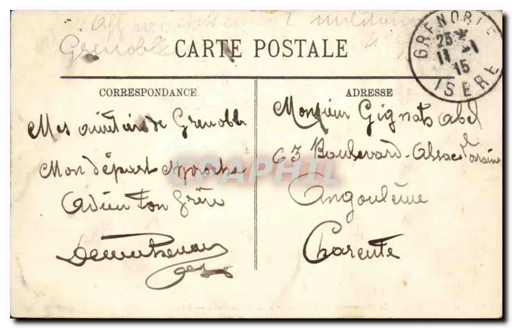 Grenoble — Das Centenar-Monument und die Kathedrale — LL. n°64 - Rückseite