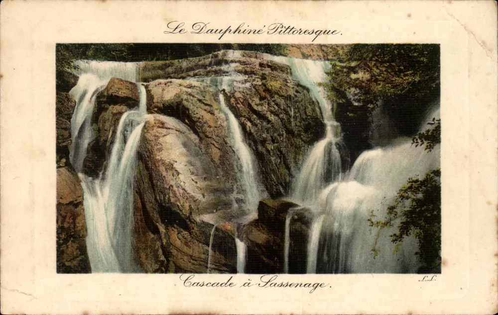Cascade à Passenage — vue pittoresque — éditeur L.D. (imprimé en bas à droite) - Awers
