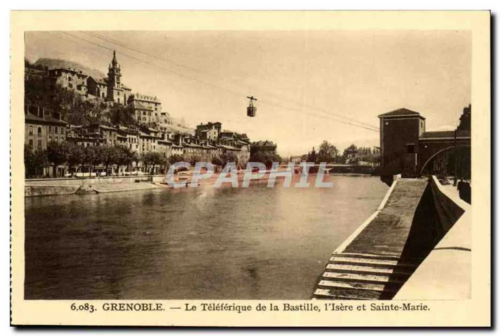 Grenoble — Der Teleféric der Bastille, die Isère und Sainte-Marie — Serie 6.083, Verleger A. Aljios - Vorderseite