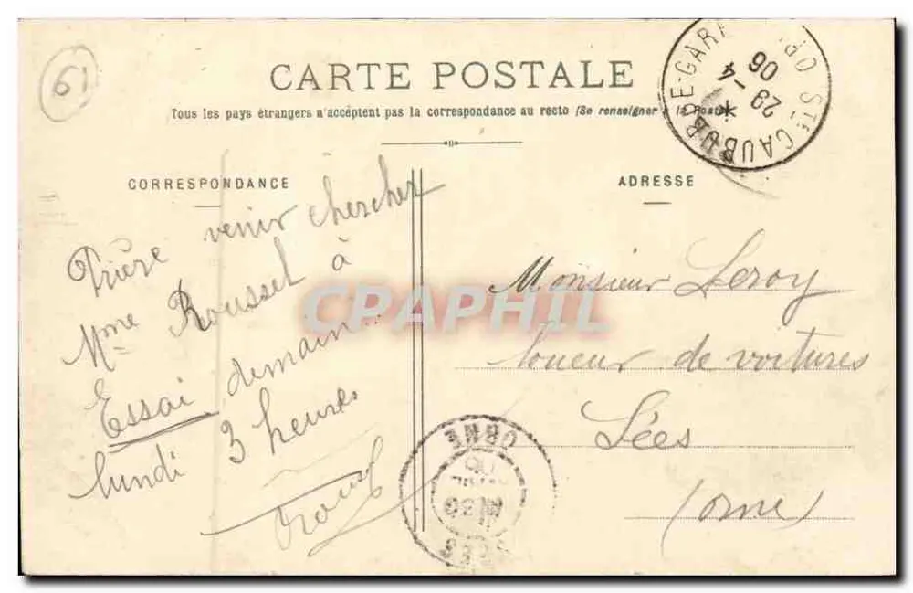 Sainte-Gauburge (Orne) - Rue Principale (côté Est) — Coleção E. Pasquis, fotógrafo-editor, Laigle (Orne) - 267 - Verso