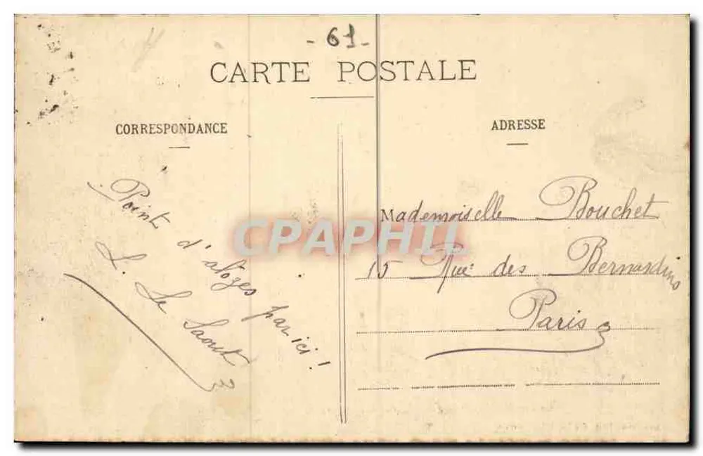 Alençon - Kiosque das Promenades — Editor: Nouvelles Galeries, n°61 - Verso