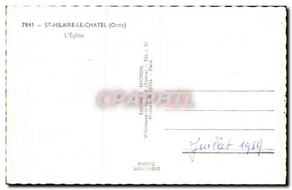 St-Hilaire-le-Châtel — A Igreja — Edições E. Mignon - Verso