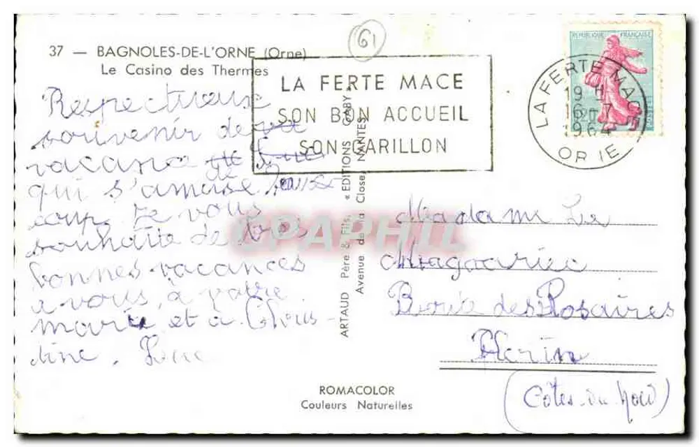 Das Casino der Thermalbäder — Bagnoles-de-l'Orne — Éditions Gaby - Rückseite