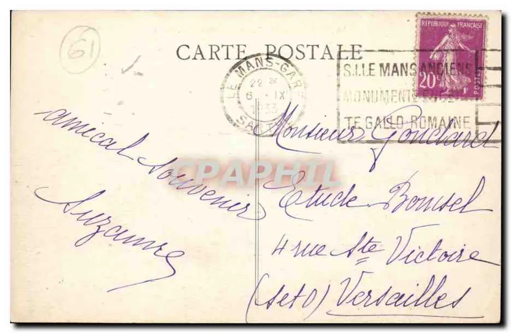 La Chapelle-Souéf (Orne) — Vista Geral — E. Bomsel, Agreé - Verso