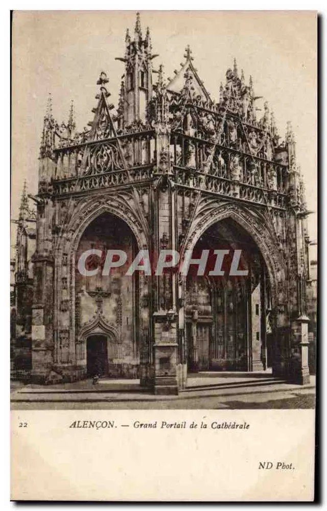 Alençon — Großer Portal der Kathedrale — ND Phot. - Vorderseite