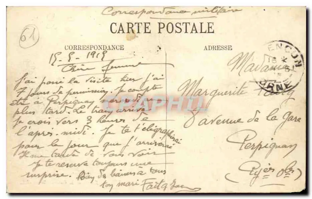 Alençon — Entrada da Caserne Bonet — LL - Verso