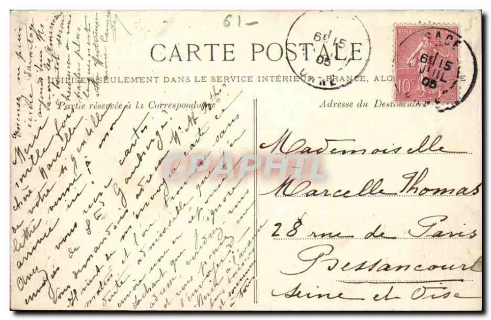 Gace — O velho Castelo — C.P.A. n°8 - Verso