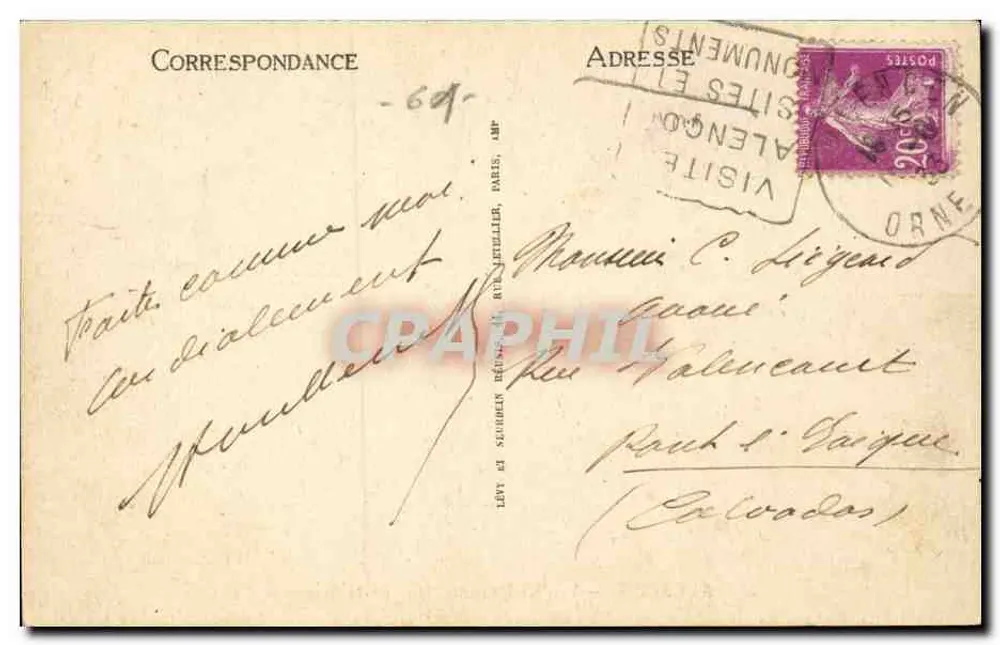 Alençon — Alte Häuser, Rue de la Barre — LL. - Rückseite