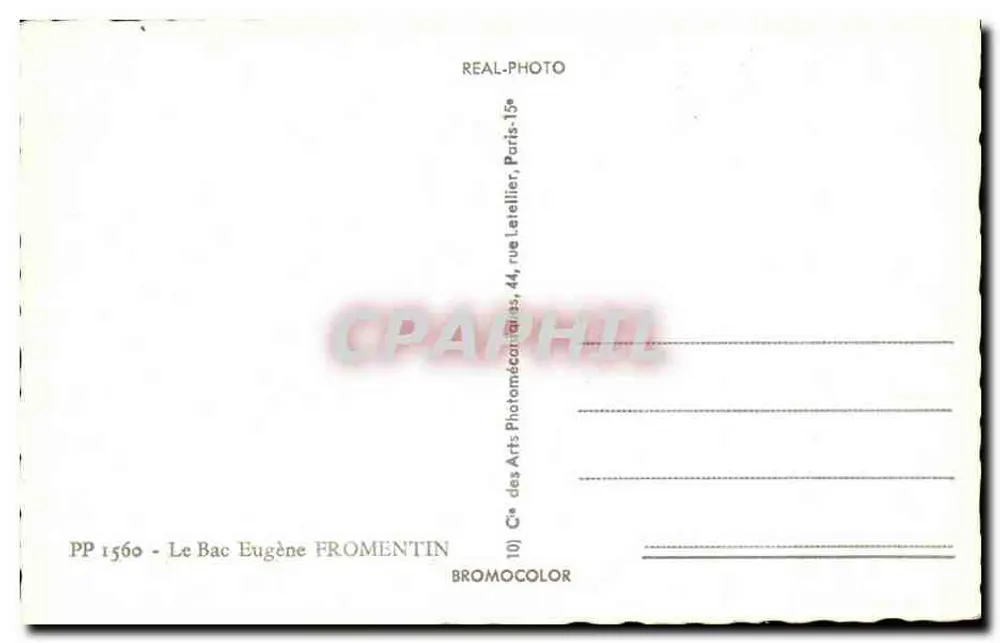 O Bácio Eugène Fromentin — Cabo de Antibes — Cie des Arts Photographiques, Paris - Verso