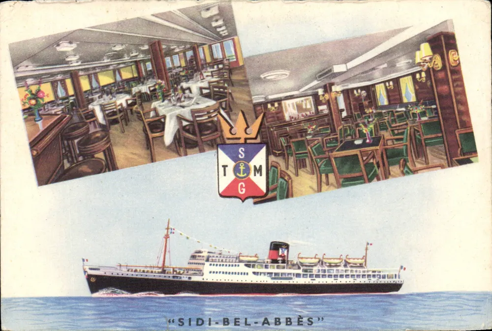 Sidi-Bel-Abbès — Navio de Passageiros da S.T.M.G. — Sociedade Geral de Transportes Marítimos - Frente