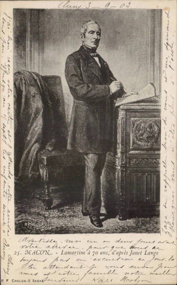 Lamartine im Alter von 70 Jahren — nach Janet Lange — B F CHALON-SAONE - Vorderseite