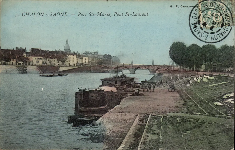Chalon-sur-Saône — Port Ste-Marie, Pont Saint-Laurent — F. Chalon - Vorderseite