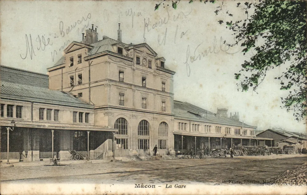 Mâcon — A Estação — Gr. Faure, livreiro, Mâcon - Frente
