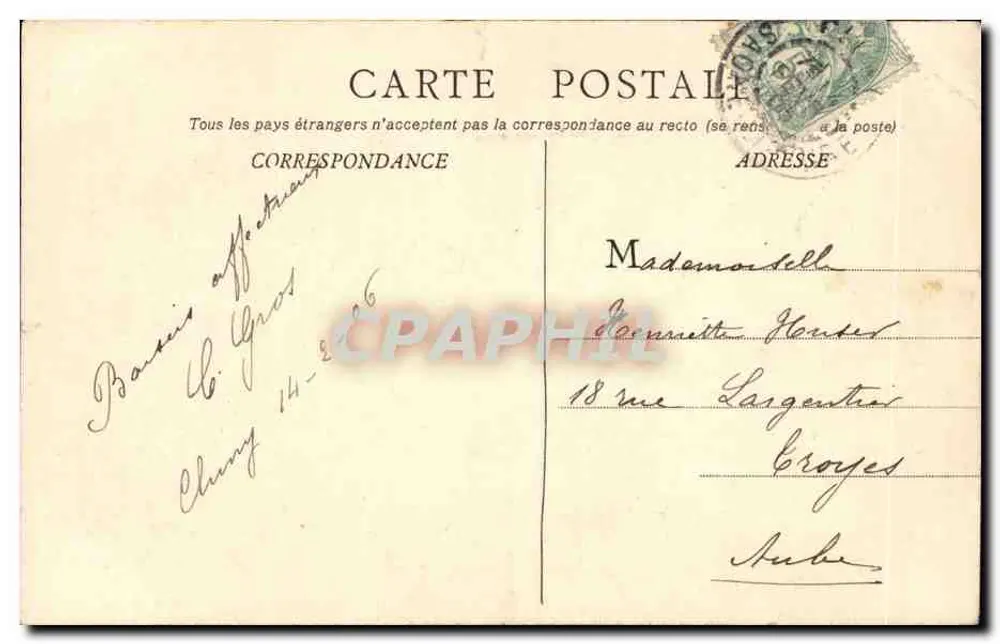 Gluny — Casa Romana na Rue Dauphine — B. F. CHALON-E-SAONE - Verso