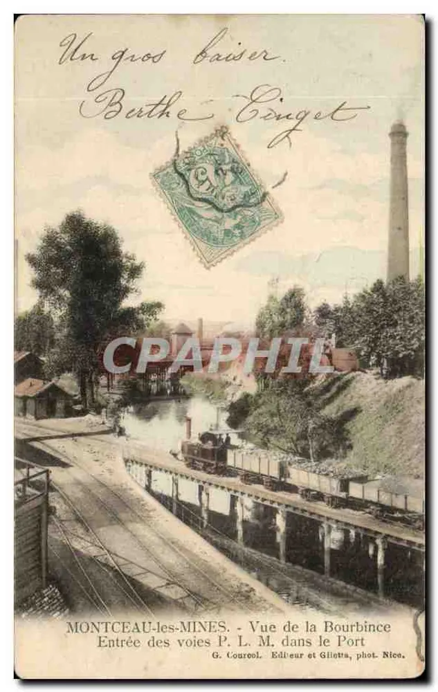 Montceau-les-Mines - Ansicht der Bourbince am Hafen — G. Courcol, Verleger und Glietta, Fotograf aus Nice - Vorderseite