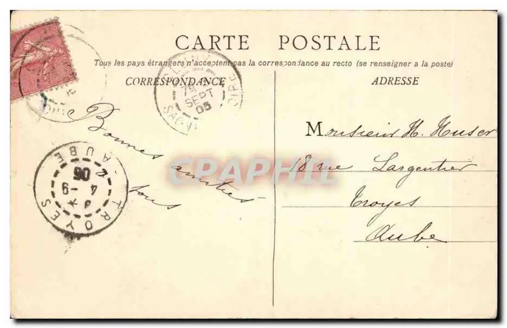 Cluny — Casa Romana na Rua Dauphine — B. F. Châton-Saone - Verso