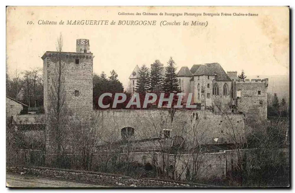 Château de Marguerite de Bourgogne — Couches-les-Mines — Collection des Châteaux de Bourgogne, Phototypie Bourgeois Frères, Chalon-sur-Saône - Vorderseite