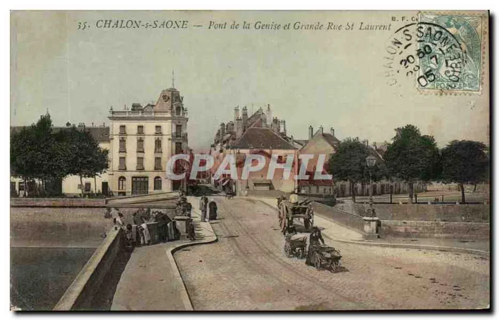 Chalon-sur-Saône — Brücke Genise und Grande Rue St Laurent — B.F.C. n°35 - Vorderseite