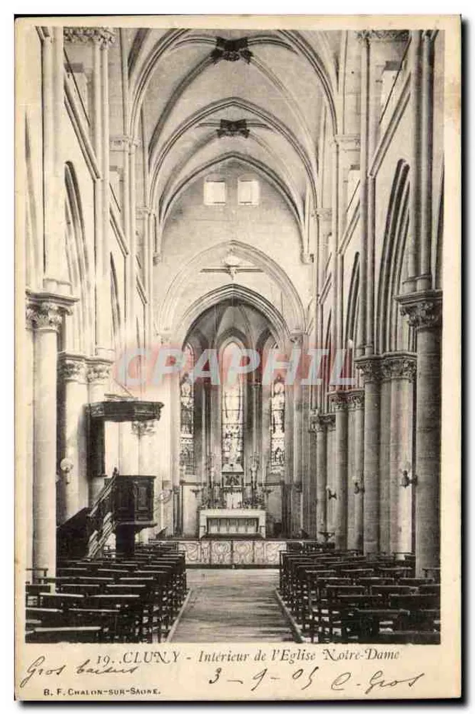 Cluny - Interior da Igreja de Nossa Senhora — B. F. Chalon-sur-Saône, n°19 - Frente