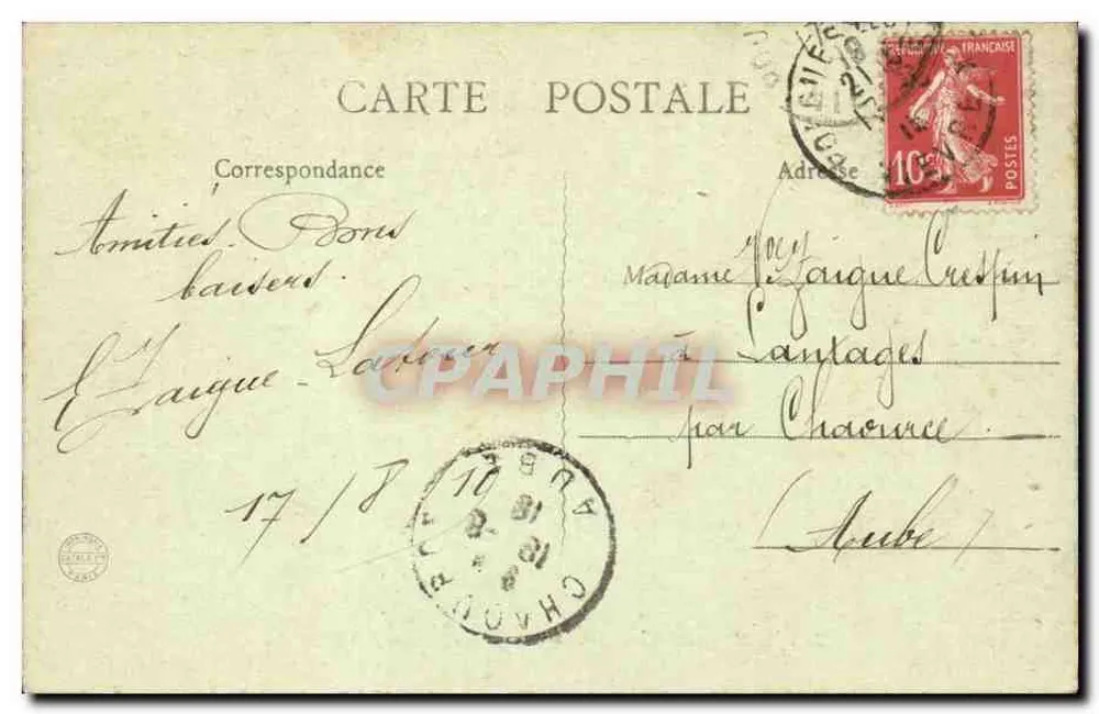 Pougues-les-Eaux — Allee des Casinos an den Quellen — Sammlung F. H. Nr. 117 - Rückseite