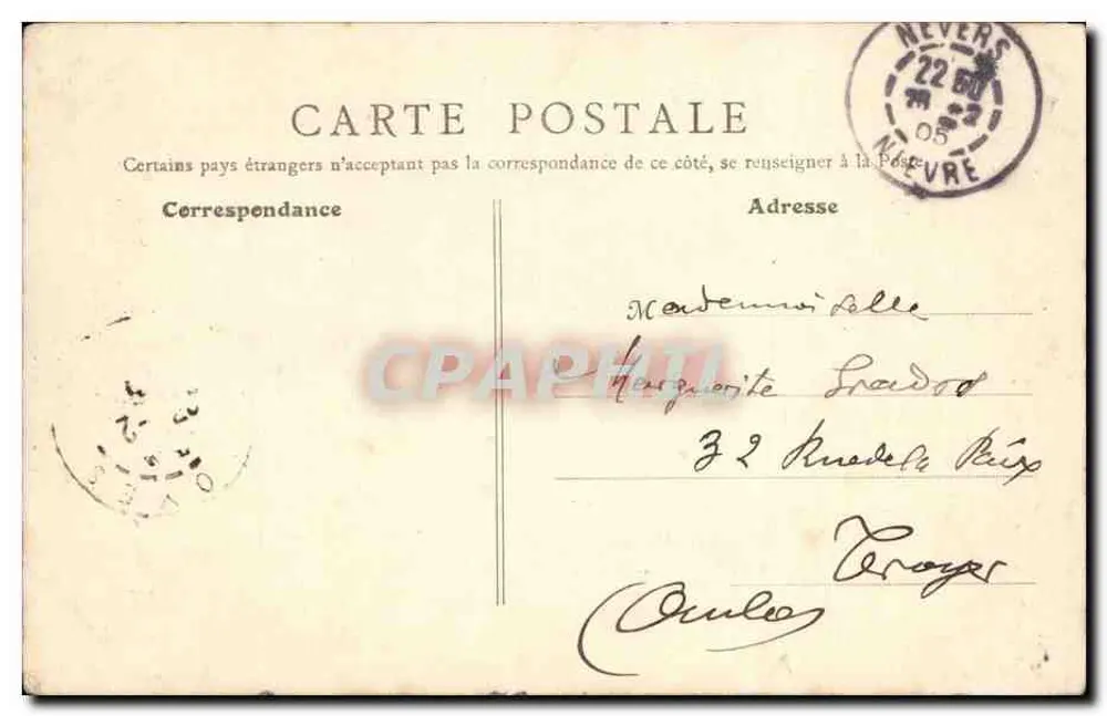 Nevers - A Porta do Croux — B.F., Paris, n°43 - Verso