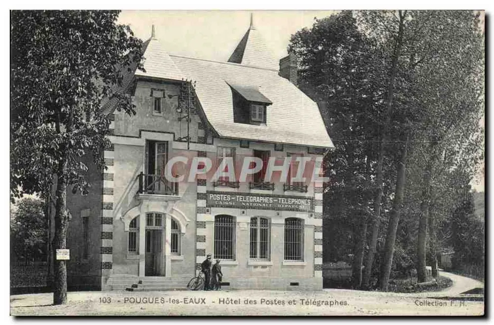 Pouguès-les-Eaux — Postamt und Telegraphenamt — Sammlung F. H. - Vorderseite