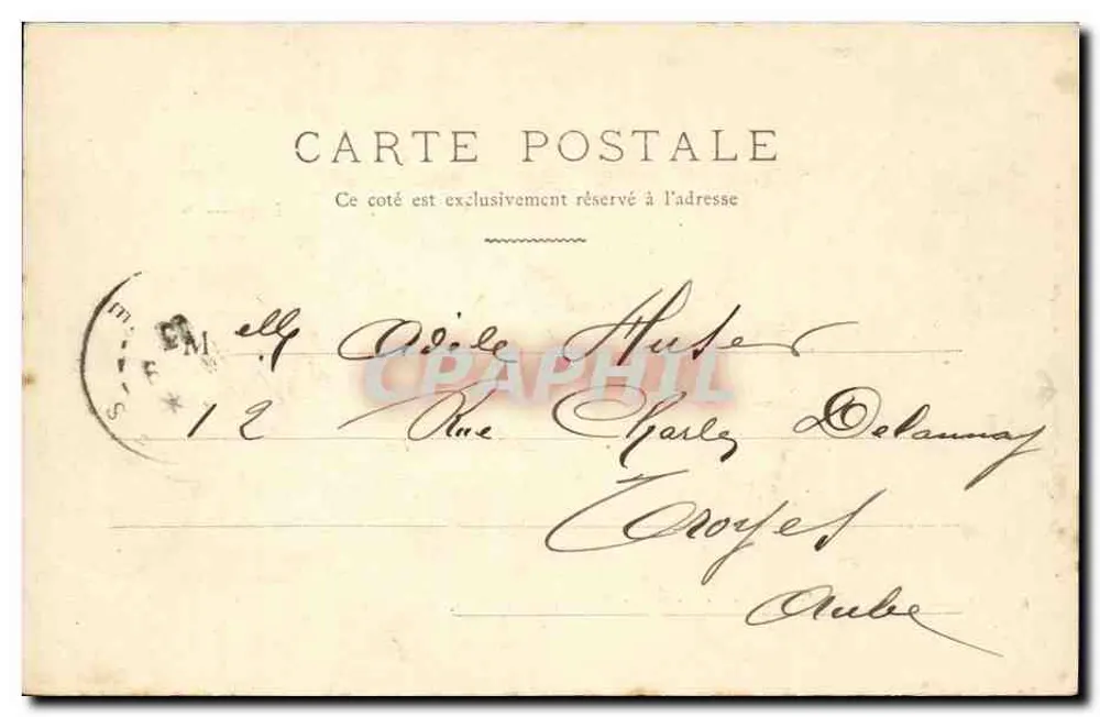 Decize (Sud) — Inondations de la Loire des 29, 30, 31 Mars, 1er, 2 et 3 Avril 1902 — Vue en amont de Decize — La Saulaie submergée — Cliché Bess, phot. — Reproduction interdite — Porchery, édit. - Verso