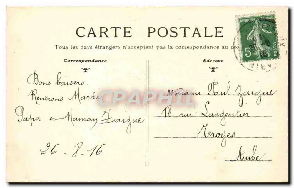 POUGUES-les-EAUX — Schafe auf der Weide — Sammlung F. H. - Rückseite