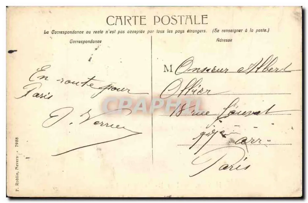 Nevers — Os bordos do rio Loire — F. Roblin, Nevers - Verso