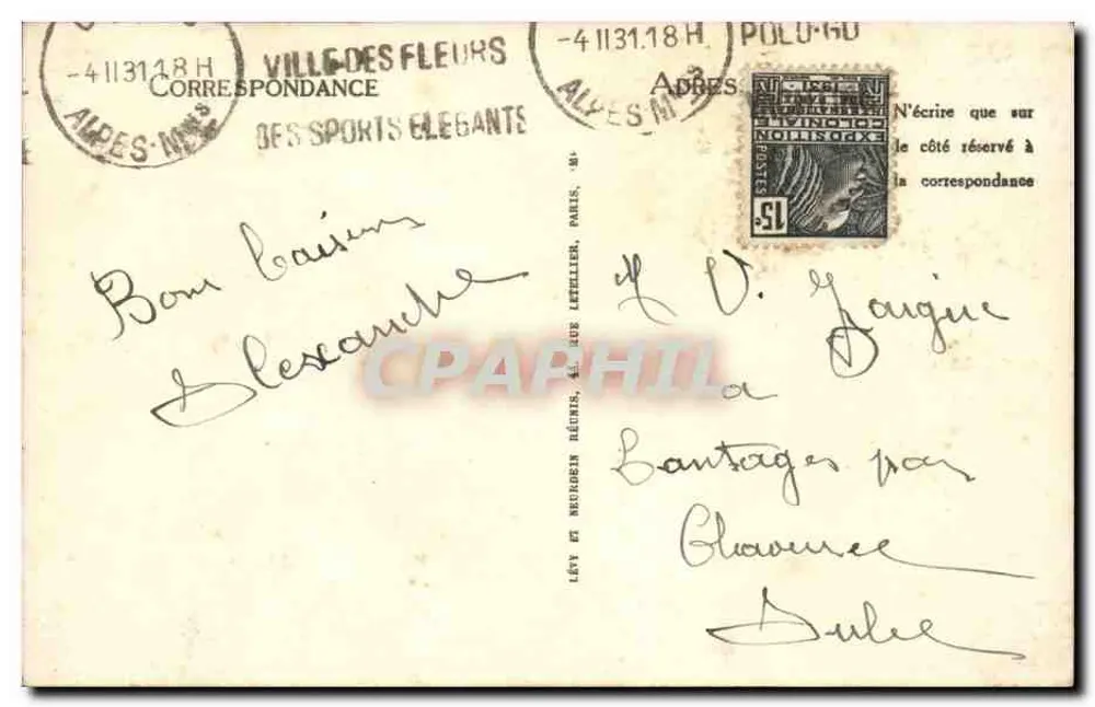 CANNES — Promenade de la Croisette und der Mont Chevalier — LL - Rückseite