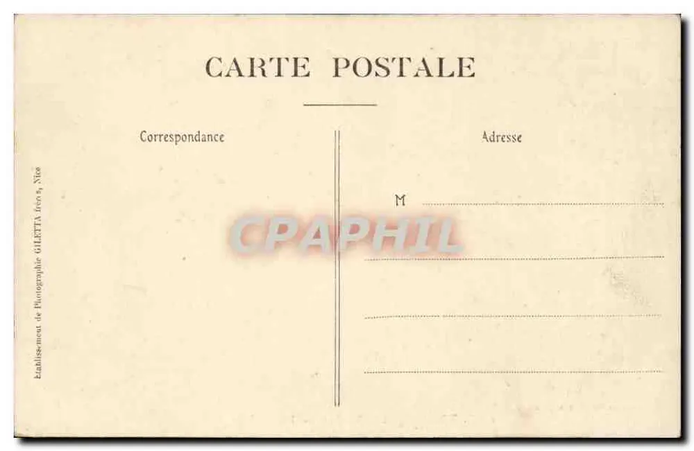 Théoule — Vórtice da Aiguille, Estérel — Edição Gilletta, fot. Nice, n° 567 - Verso