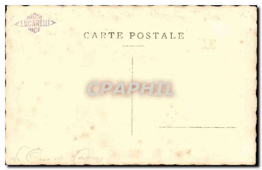Le Cours de Cagnes — vista da praia e do porto — Photo Lucarelli, Nice - Verso