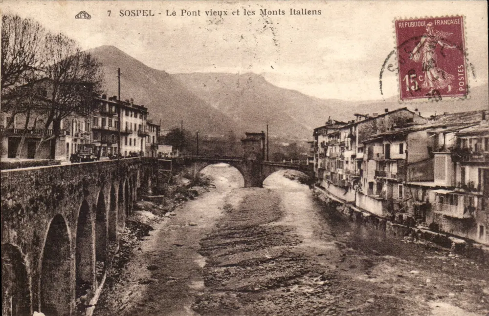 Sospel - Der Alte Brücke und die Italienischen Berge — Unbekannter Verlag, Nr. 7 - Vorderseite