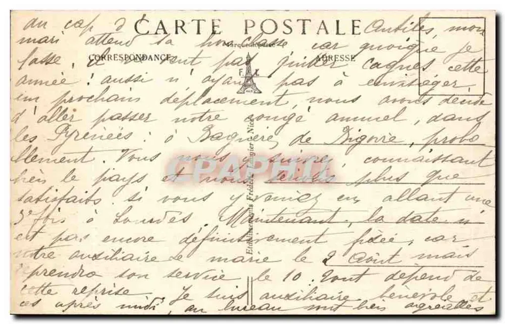 Sospel (A.-M.) — Le Golf-Hôtel et le Pâturage — FL. — n° 400 - Verso