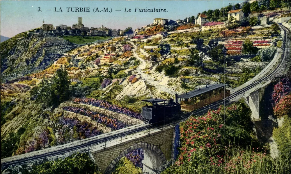 La Turbie (A.-M.) — O Funicular — editor Rostand e Renaud, Nice - Frente