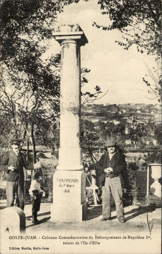 Golfe-Juan - Gedenkspalte des Landungsversuchs Napoleons I., Rückkehr von der Insel Elba - Edition Martin, Golfe-Juan - Vorderseite